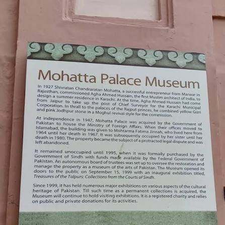 Mohatta Palace Museum Qasr-e-Fatima Karachi